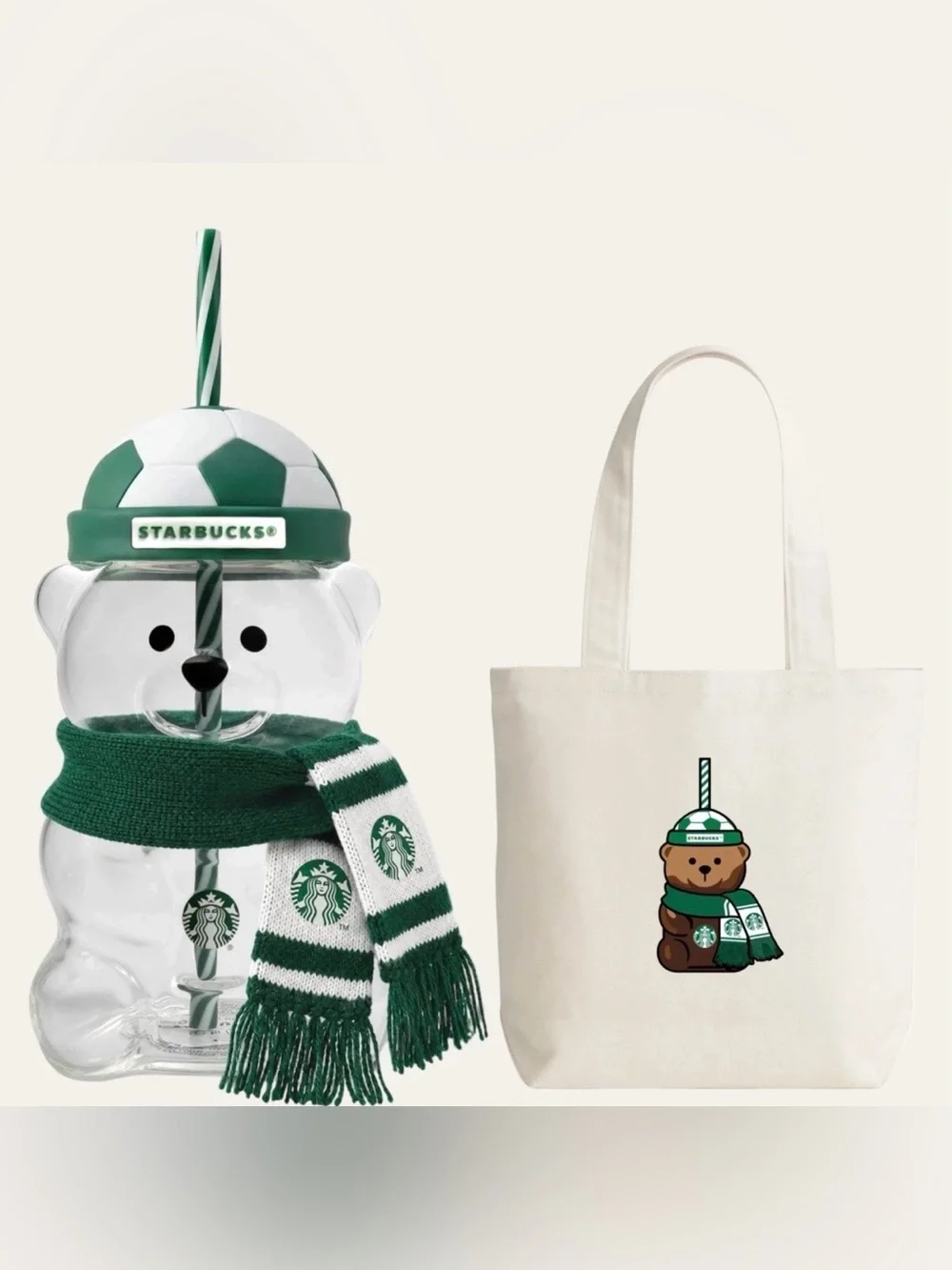 STARBUCKS RESERVE Bearista™ Cold Cup + Tote Bag (FIFA World Cup)